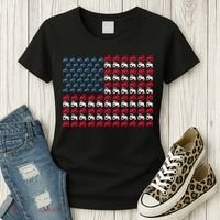 July 4th Tractor Arrange A Usa Flag Independence Day Tractor Women's T-Shirt thumb 3