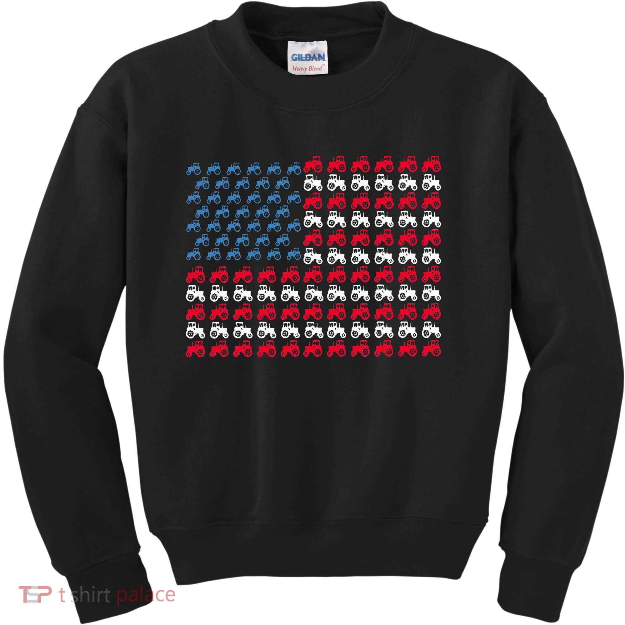 July 4th Tractor Arrange A Usa Flag Independence Day Tractor Kids Sweatshirt