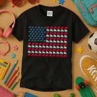 July 4th Tractor Arrange A Usa Flag Independence Day Tractor Kids T-Shirt thumb 3