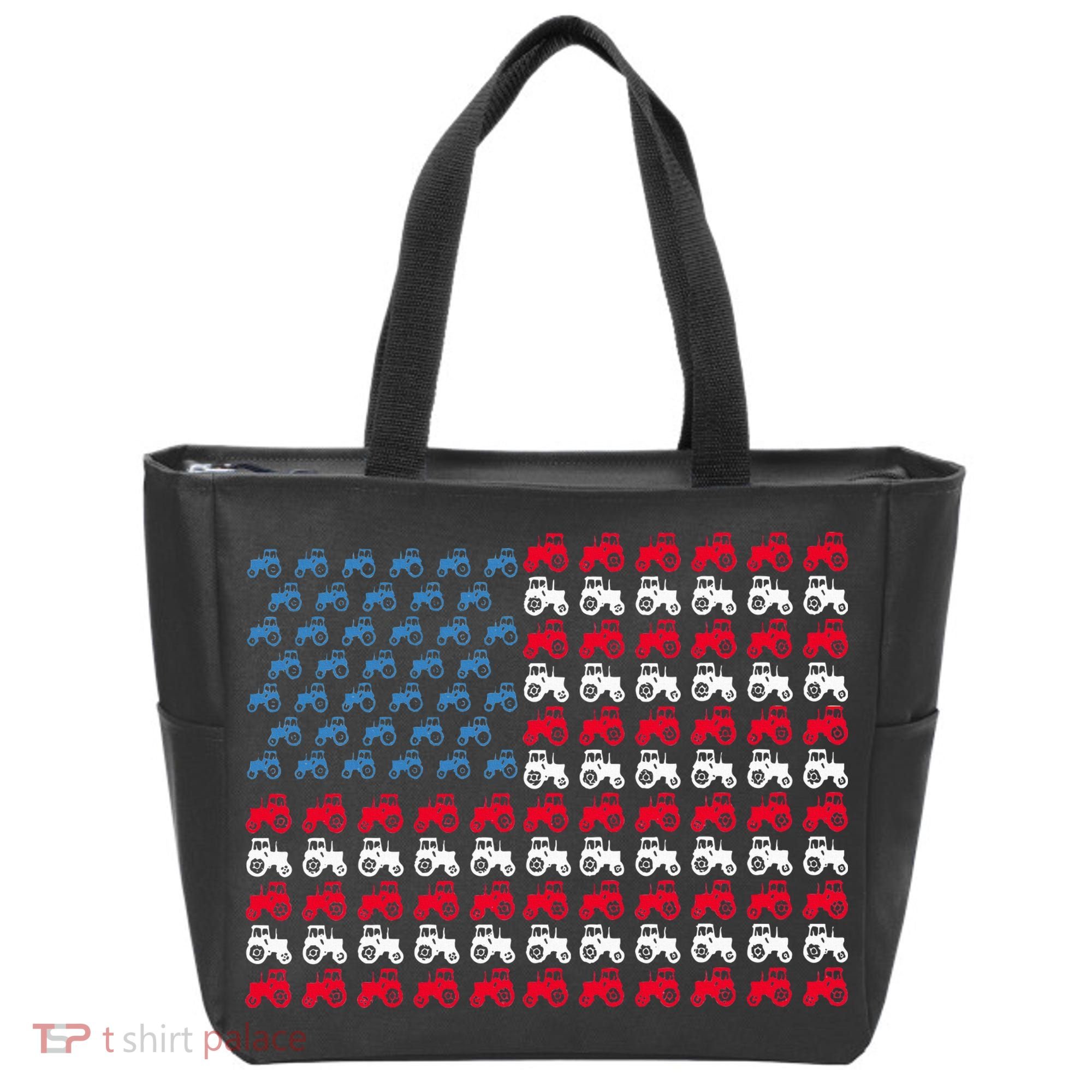 July 4th Tractor Arrange A Usa Flag Independence Day Tractor Tote Bag