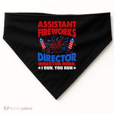July 4th Usa Independence Day Assistant Fireworks Director Gift USA-Made Doggie Bandana