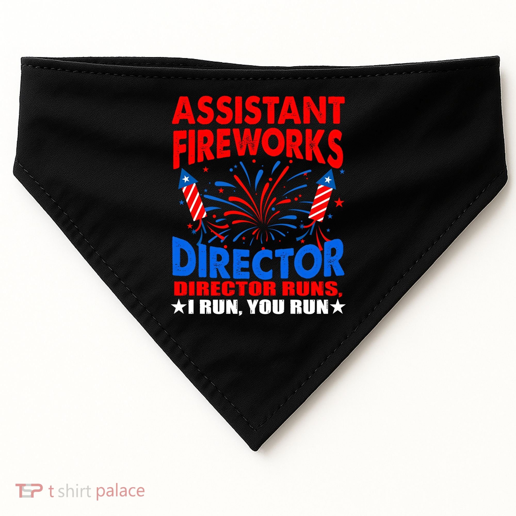 July 4th Usa Independence Day Assistant Fireworks Director Gift USA-Made Doggie Bandana