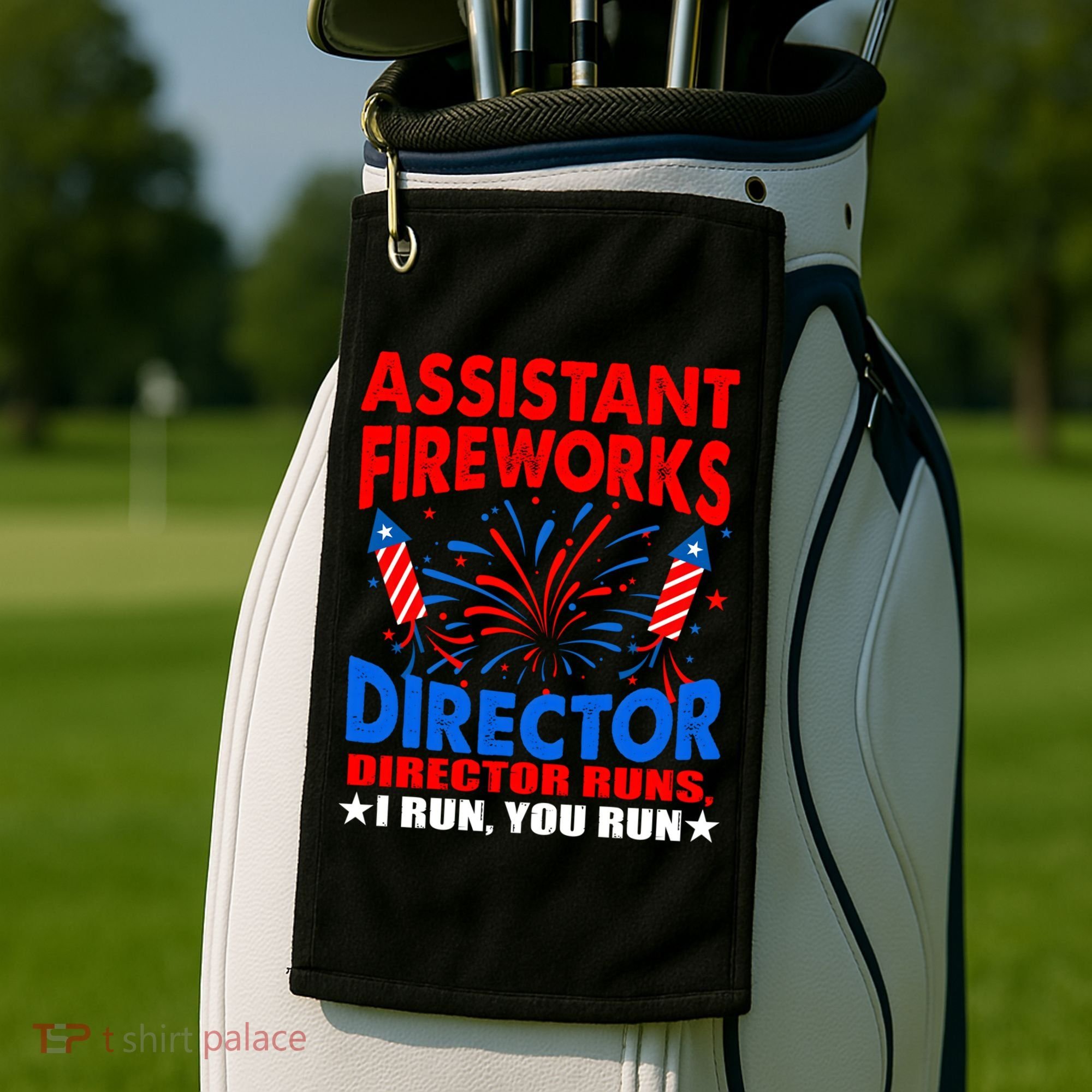 July 4th Usa Independence Day Assistant Fireworks Director Gift Golf Towel