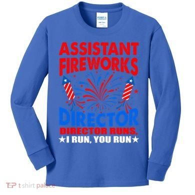July 4th Usa Independence Day Assistant Fireworks Director Gift Kids Long Sleeve Shirt
