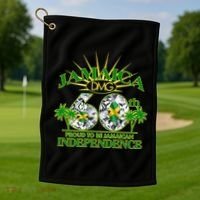 Jamaica 60th Independence Proud To Be Jamaican Golf Towel thumb 1