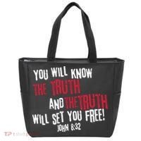 John 8:32 The Truth Will Set You Free Tote Bag thumb 0