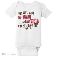John 8:32 The Truth Will Set You Free Baby Bodysuit thumb 0