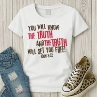 John 8:32 The Truth Will Set You Free Women's T-Shirt thumb 3