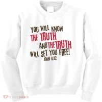 John 8:32 The Truth Will Set You Free Kids Sweatshirt thumb 0