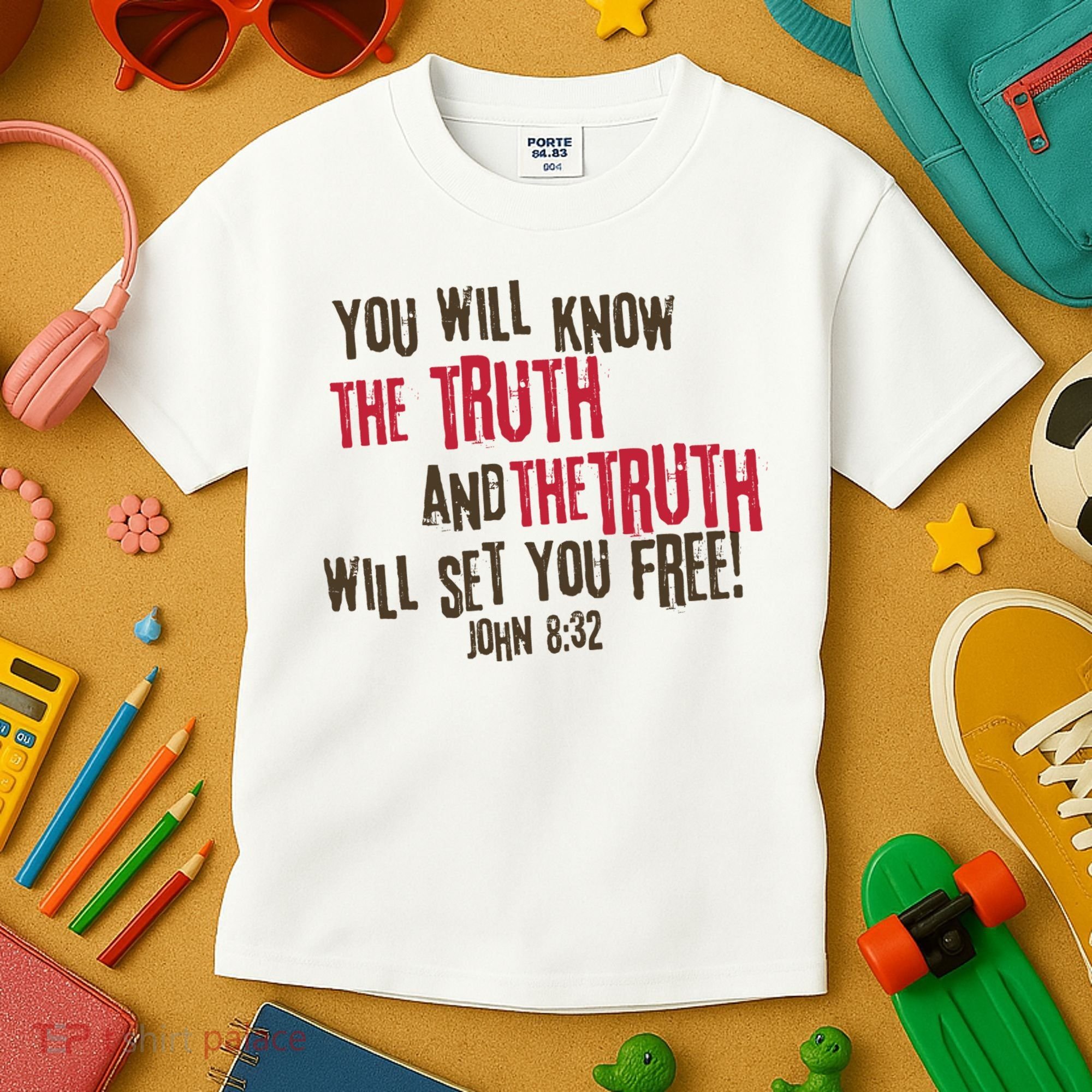 John 8:32 The Truth Will Set You Free Kids T-Shirt