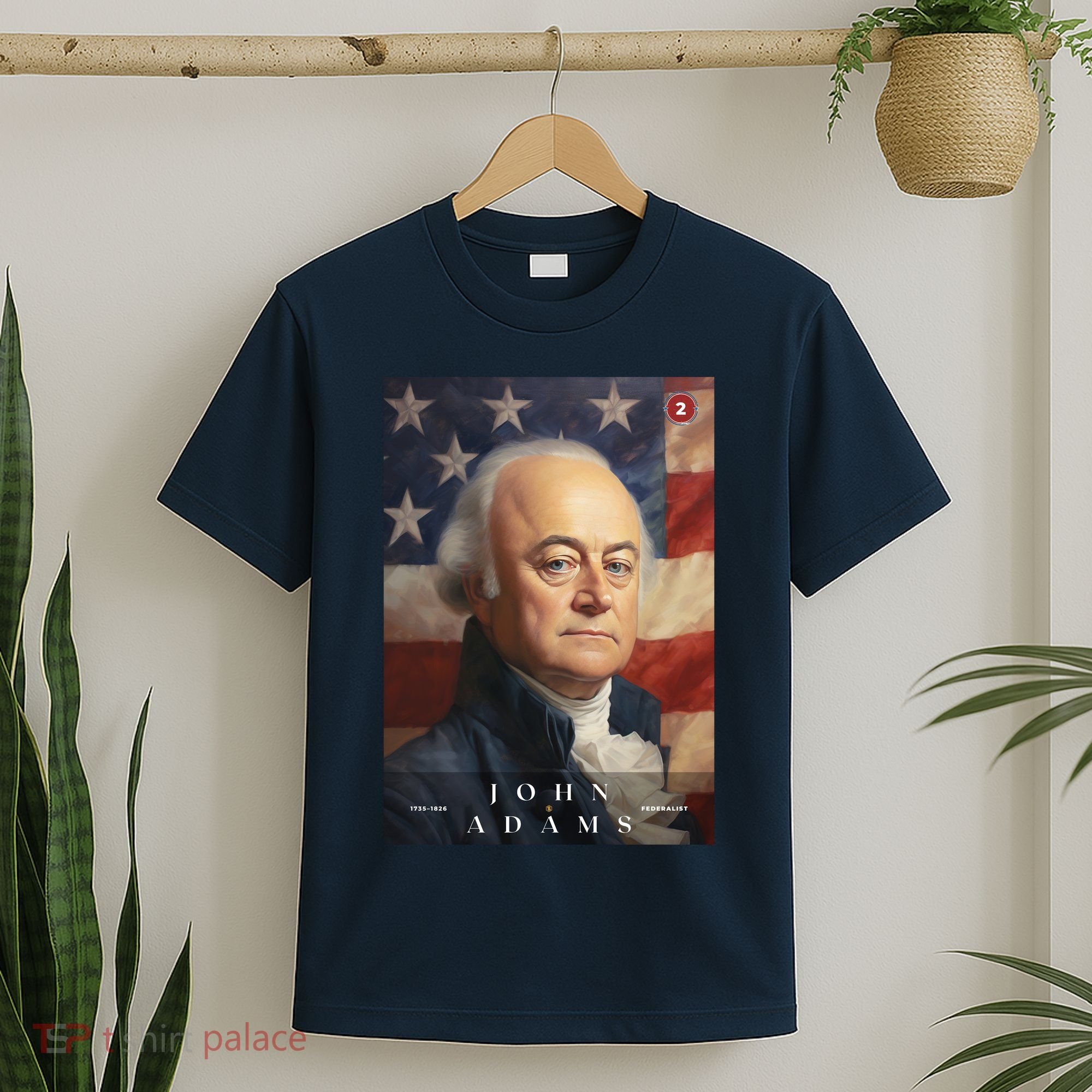 John Adams 2nd President Of The United States Portrait T-Shirt