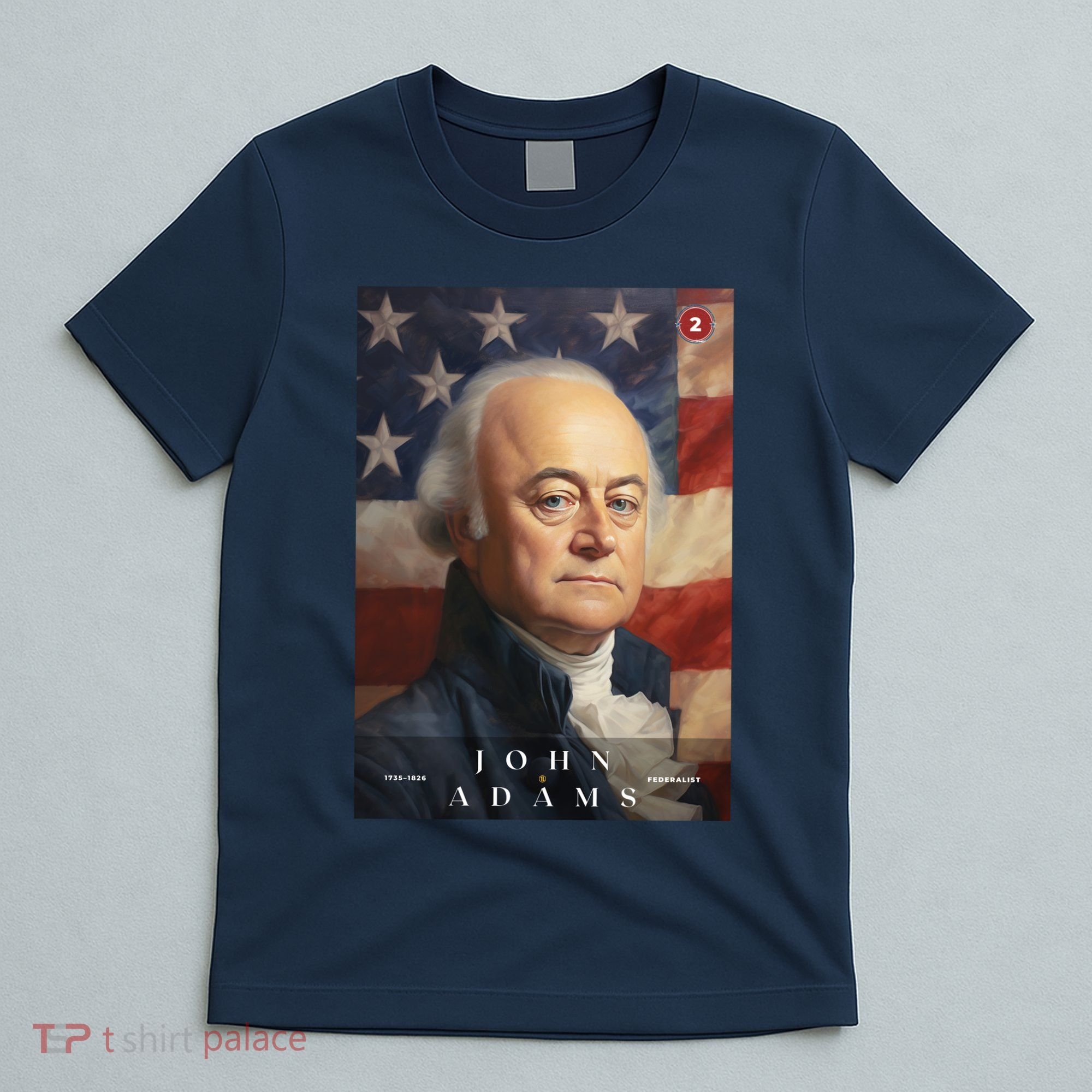 John Adams 2nd President Of The United States Portrait T-Shirt