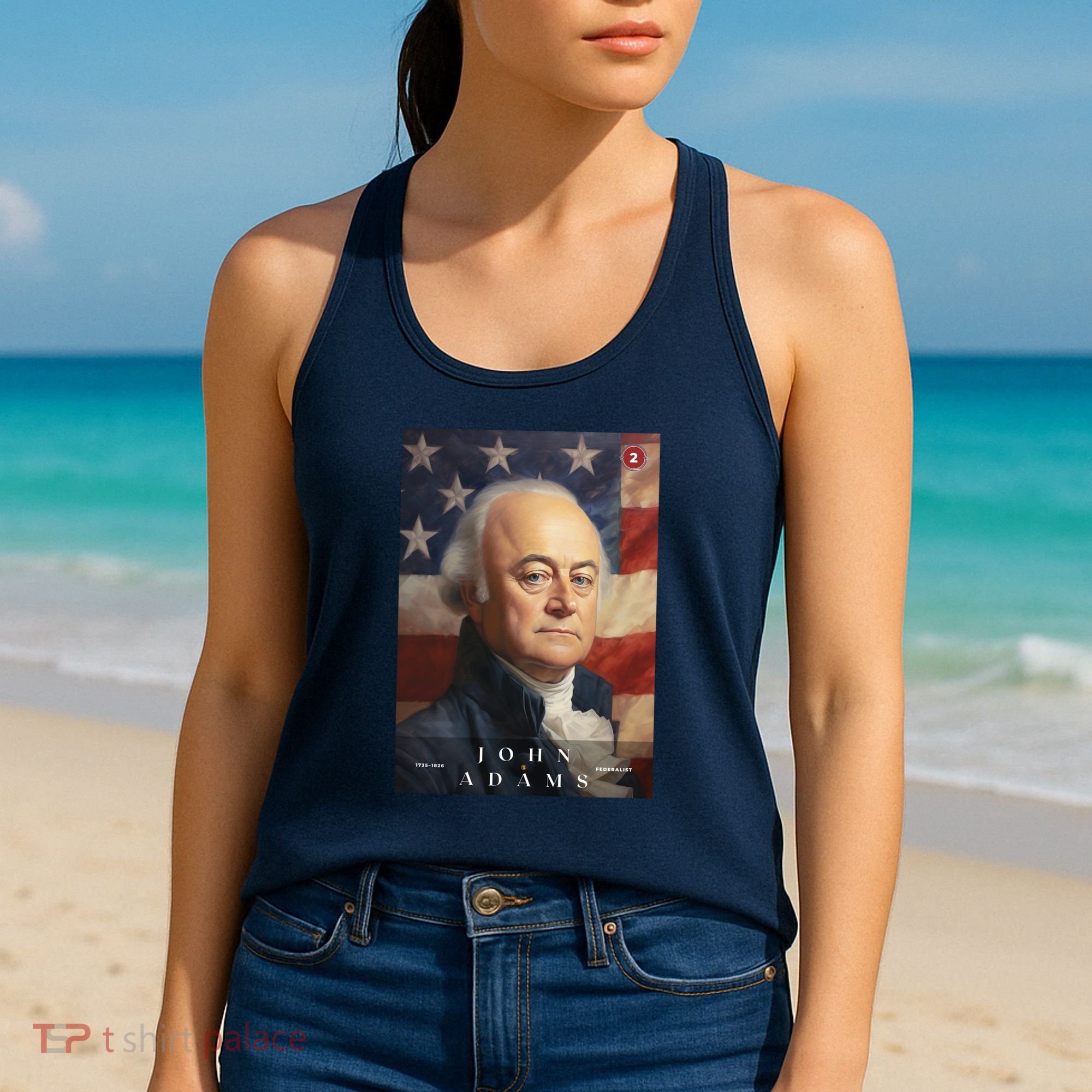 John Adams 2nd President Of The United States Portrait Women's Tank Top