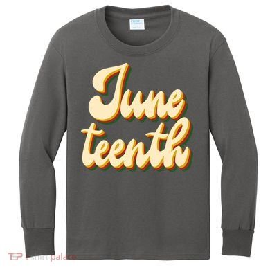 Juneteenth African American Pride Retro Kids Long Sleeve Shirt