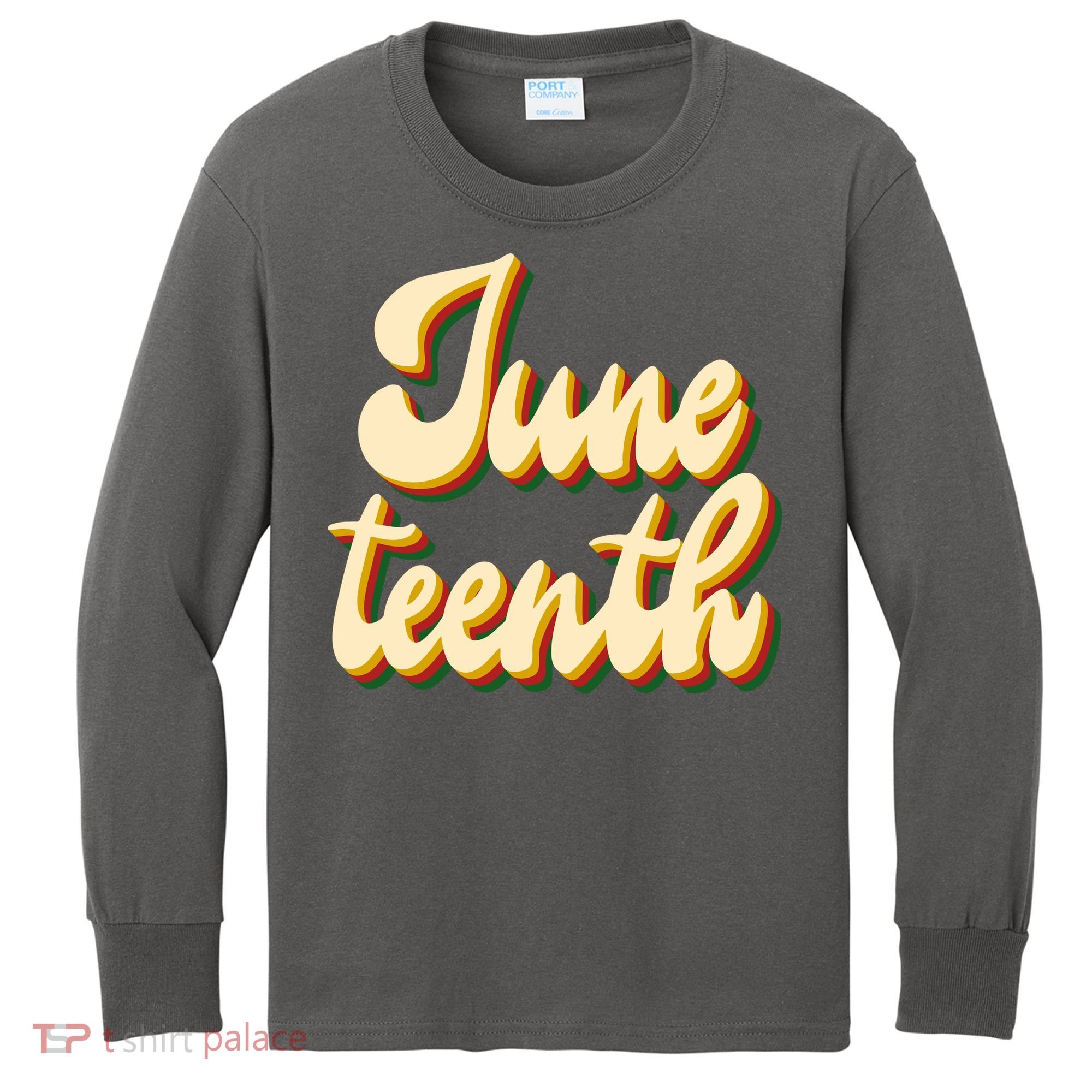 Juneteenth African American Pride Retro Kids Long Sleeve Shirt