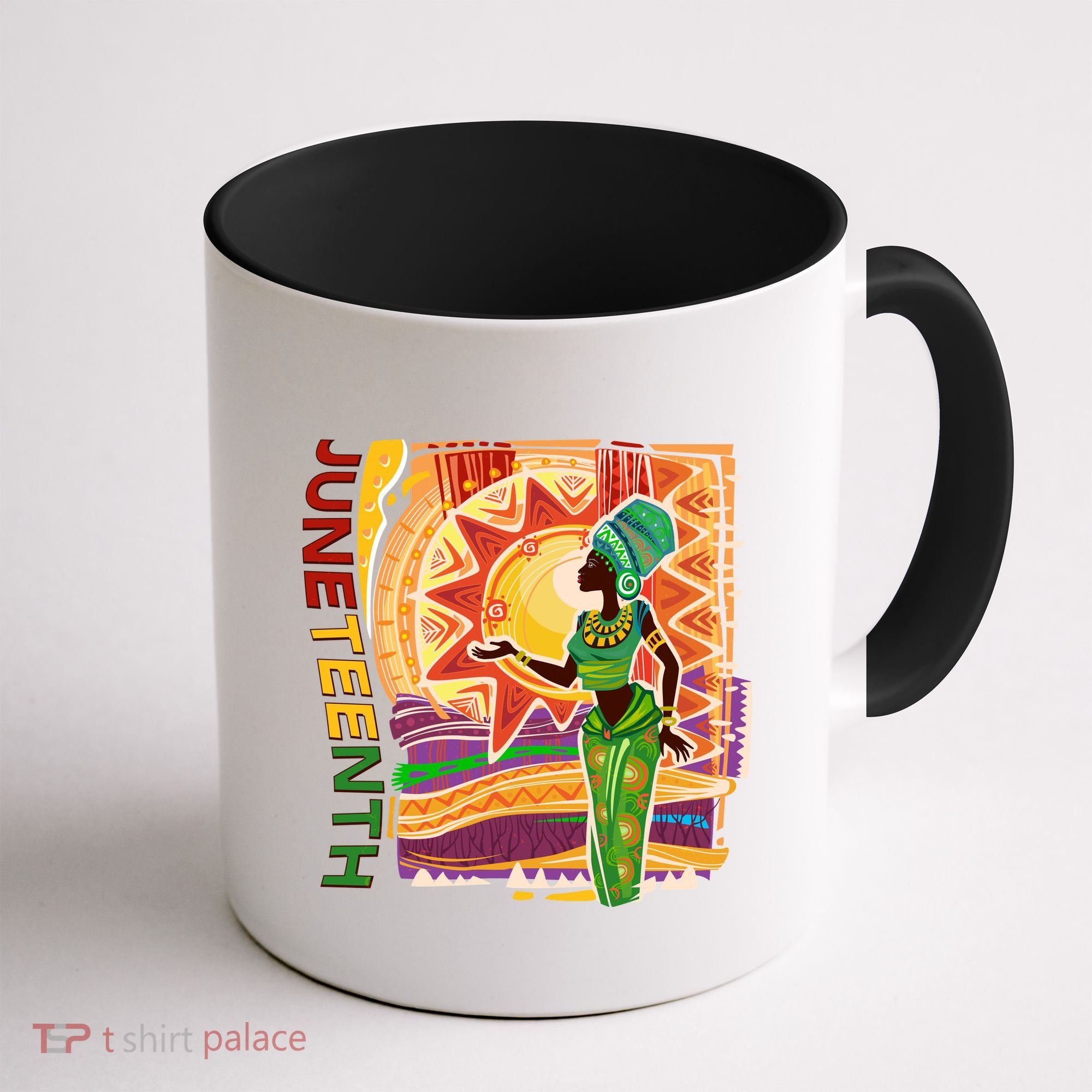 Juneteenth African American Woman African Patterns Coffee Mug