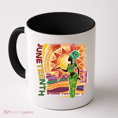 Juneteenth African American Woman African Patterns Coffee Mug