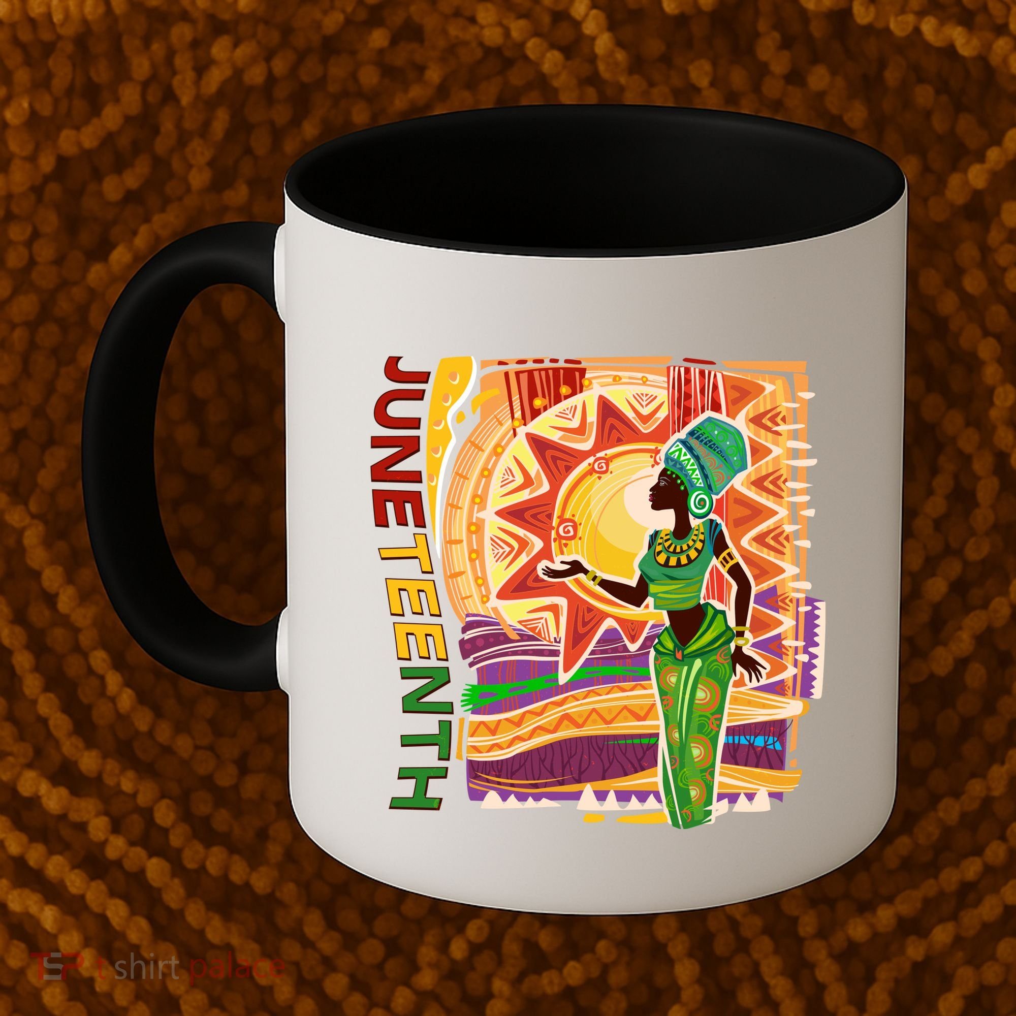 Juneteenth African American Woman African Patterns Coffee Mug