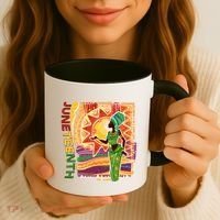 Juneteenth African American Woman African Patterns Coffee Mug thumb 3