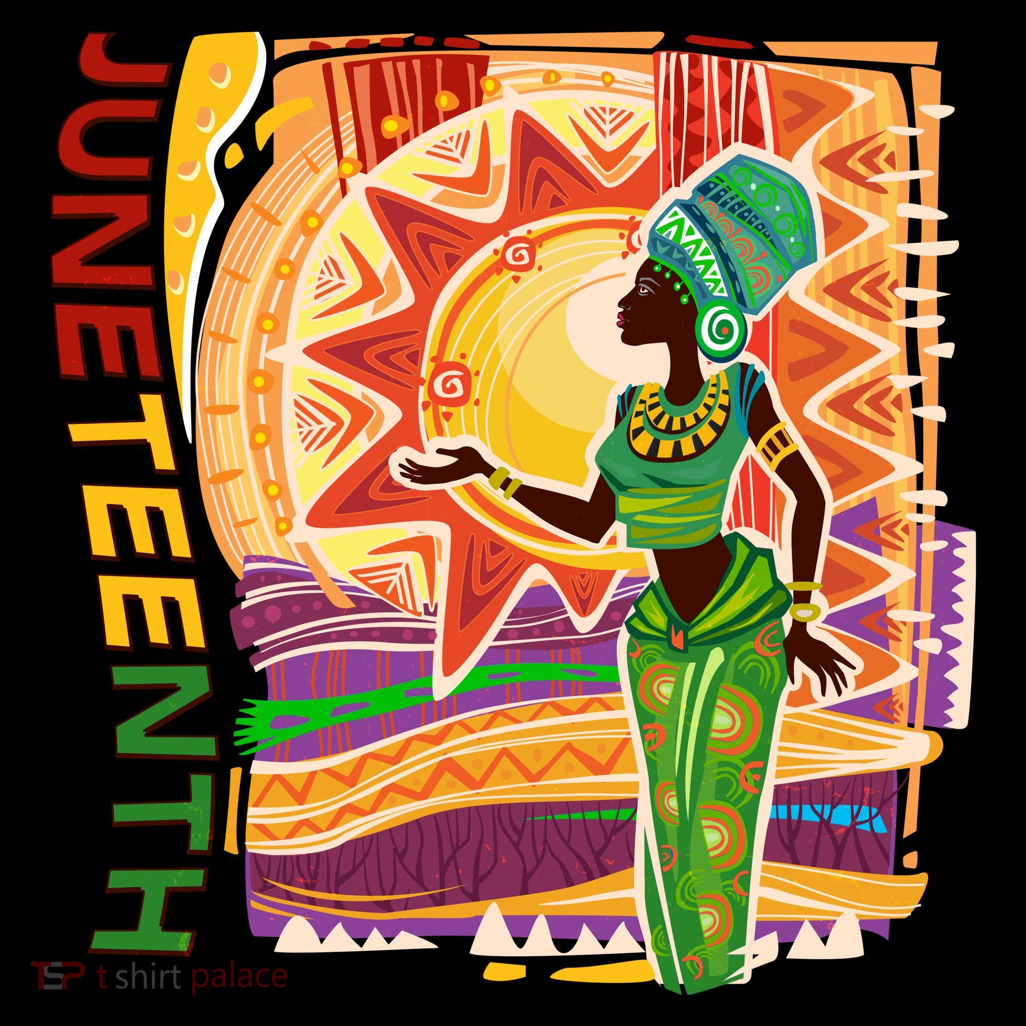 Juneteenth African American Woman African Patterns Coffee Mug