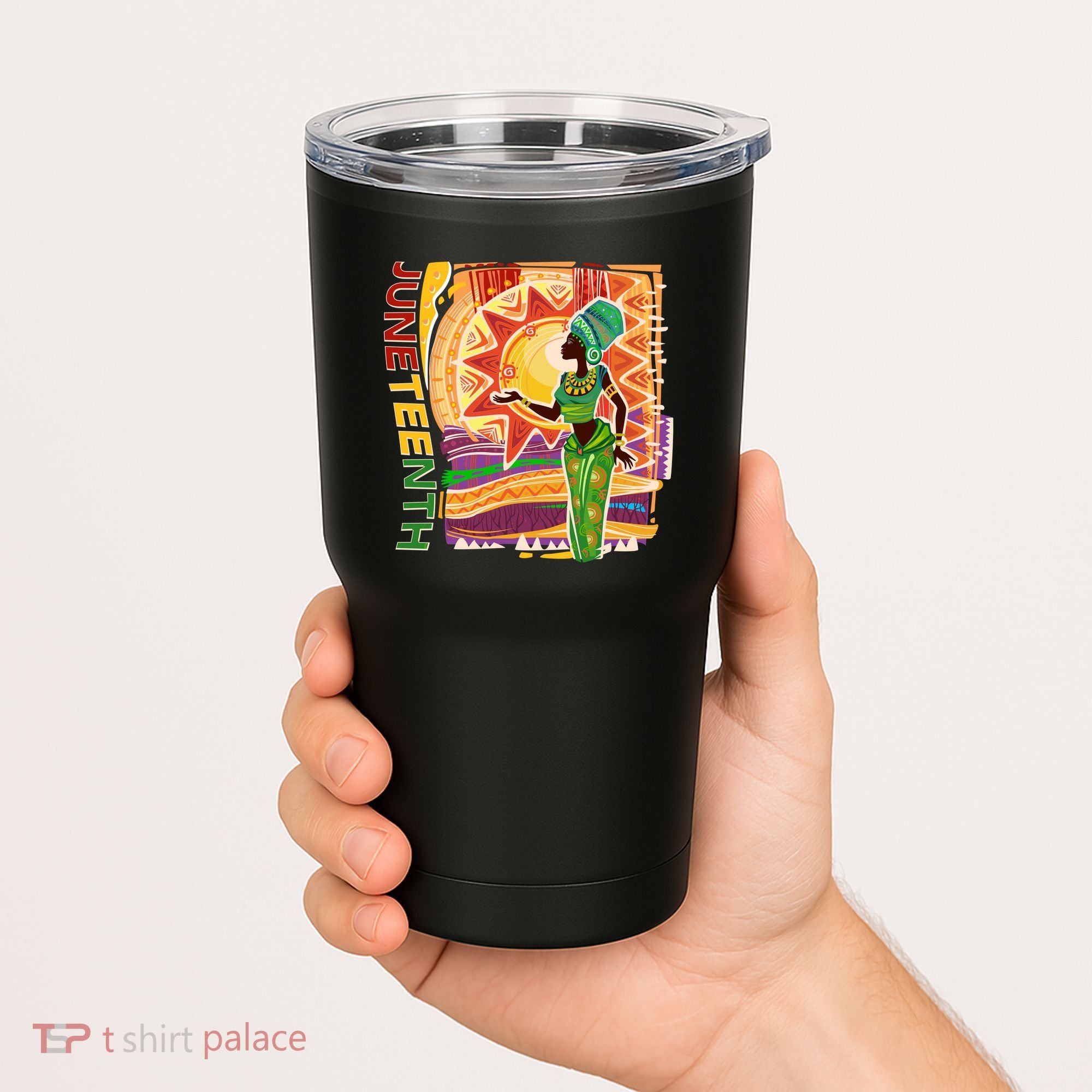 Juneteenth African American Woman African Patterns Tumbler