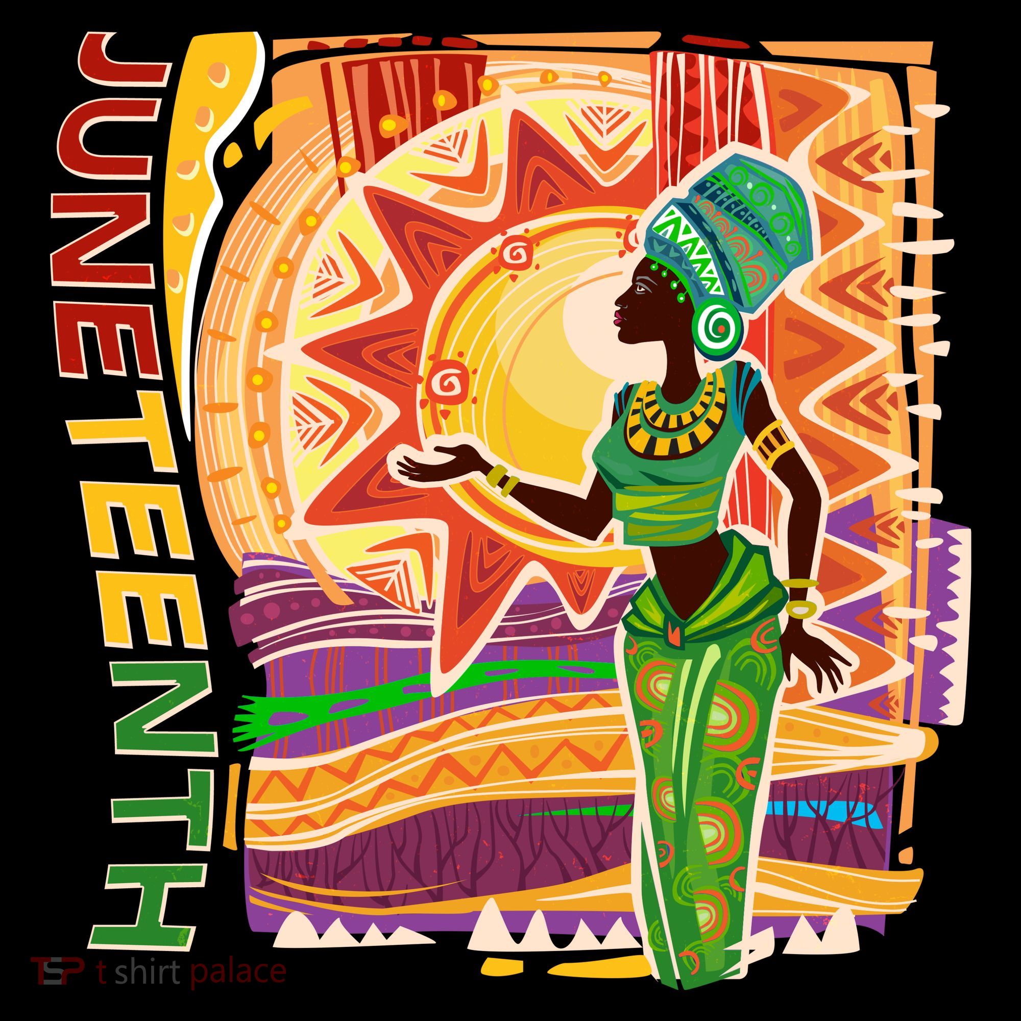 Juneteenth African American Woman African Patterns Women's Tank Top