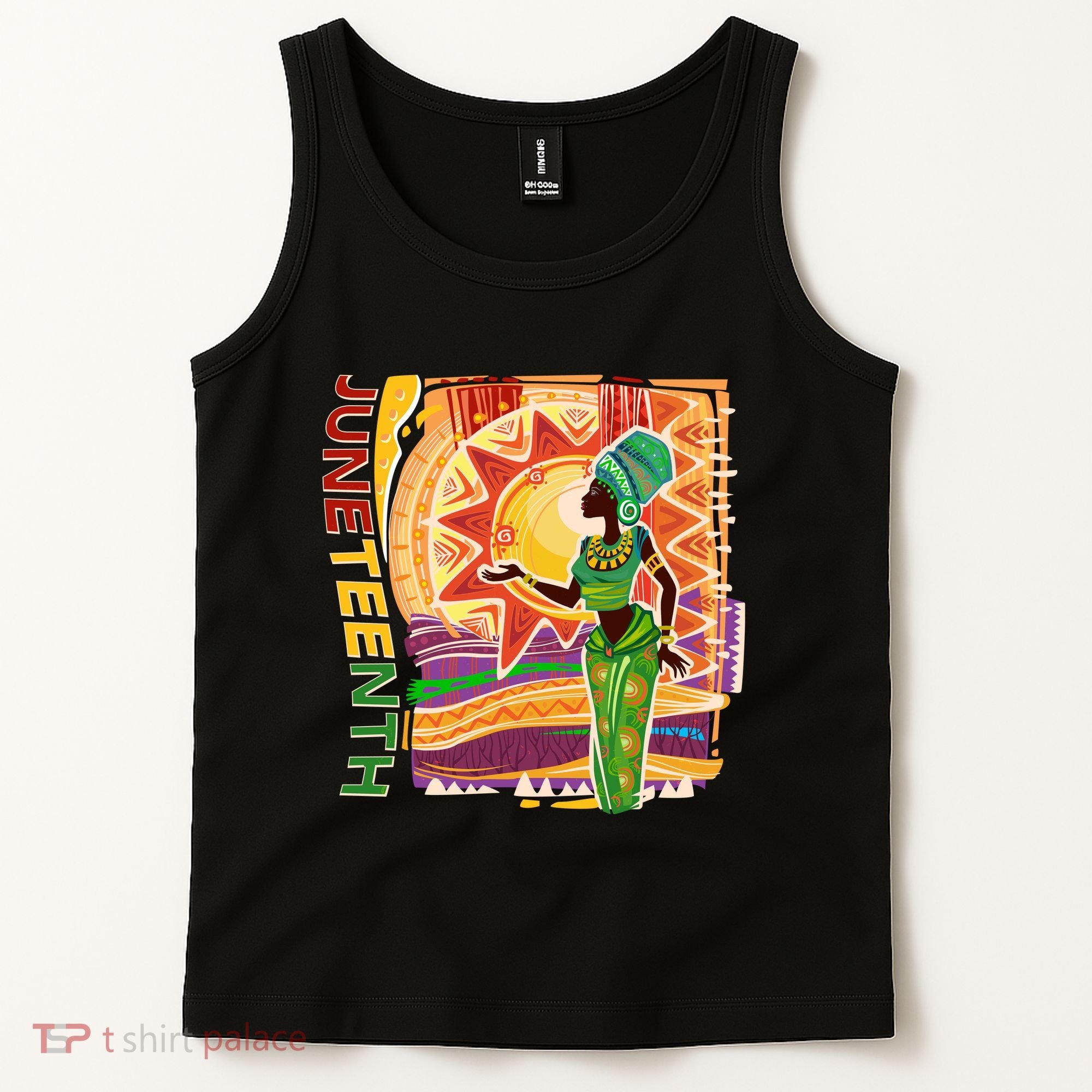 Juneteenth African American Woman African Patterns Tank Top