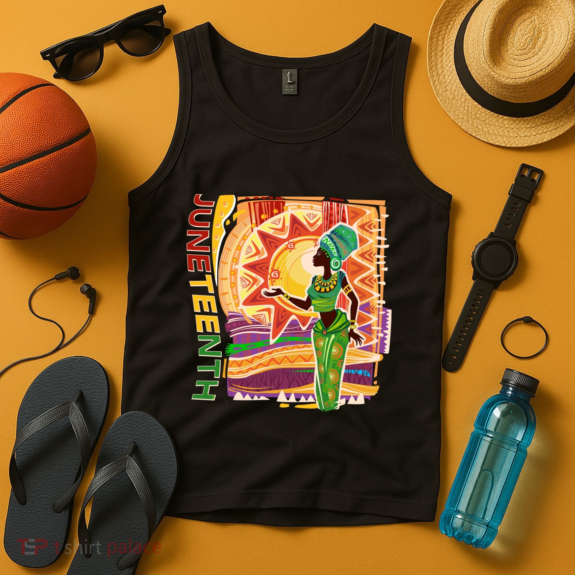 Juneteenth African American Woman African Patterns Tank Top