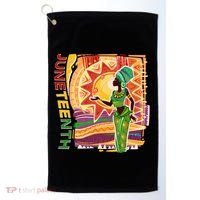 Juneteenth African American Woman African Patterns Golf Towel thumb 0