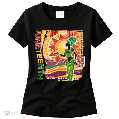 Juneteenth African American Woman African Patterns Women's T-Shirt