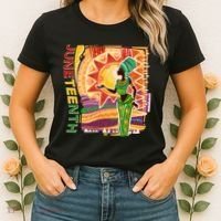 Juneteenth African American Woman African Patterns Women's T-Shirt thumb 2