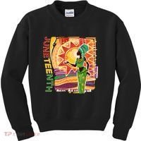 Juneteenth African American Woman African Patterns Kids Sweatshirt thumb 0