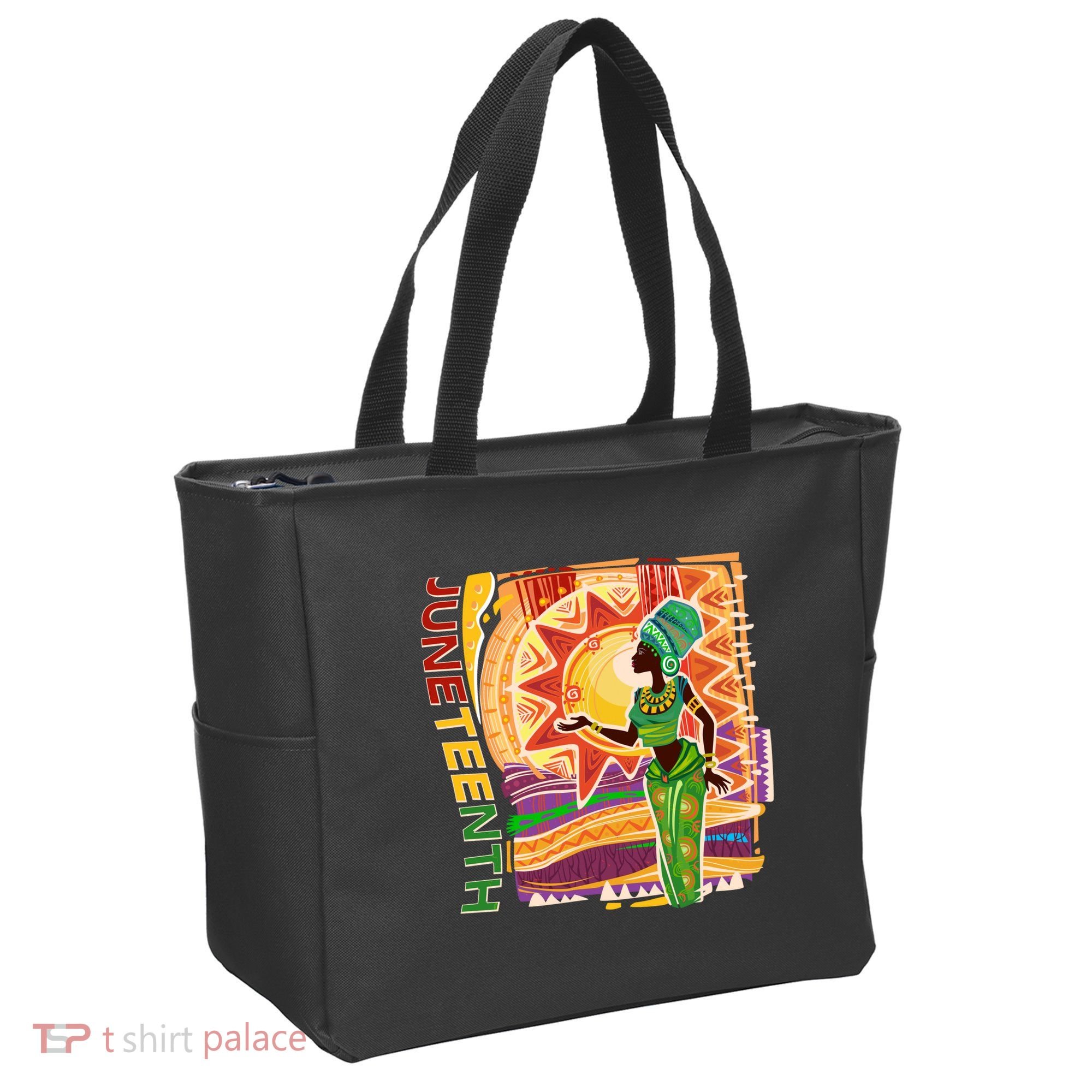 Juneteenth African American Woman African Patterns Tote Bag