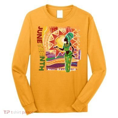 Juneteenth African American Woman African Patterns Long Sleeve Shirt