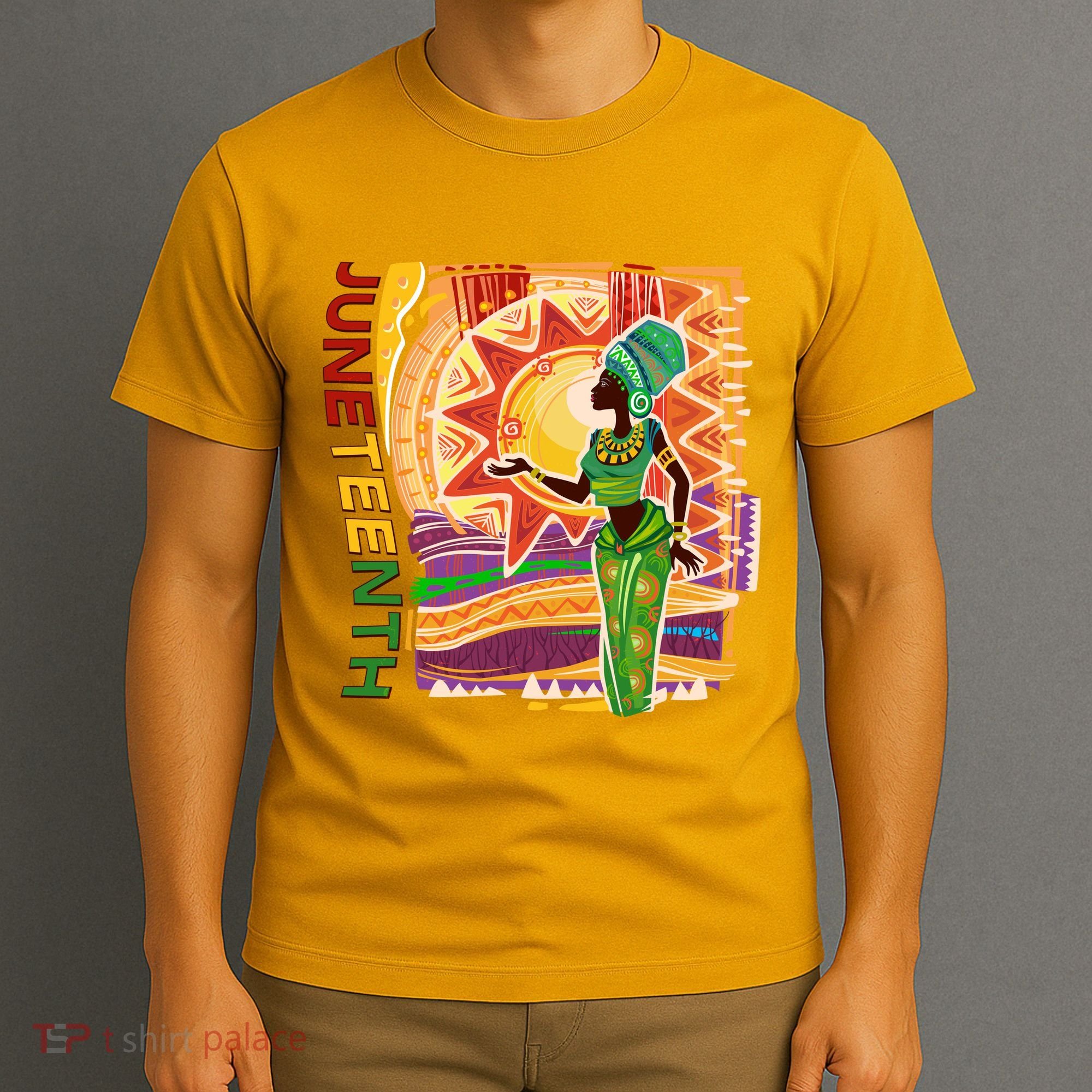 Juneteenth African American Woman African Patterns T-Shirt