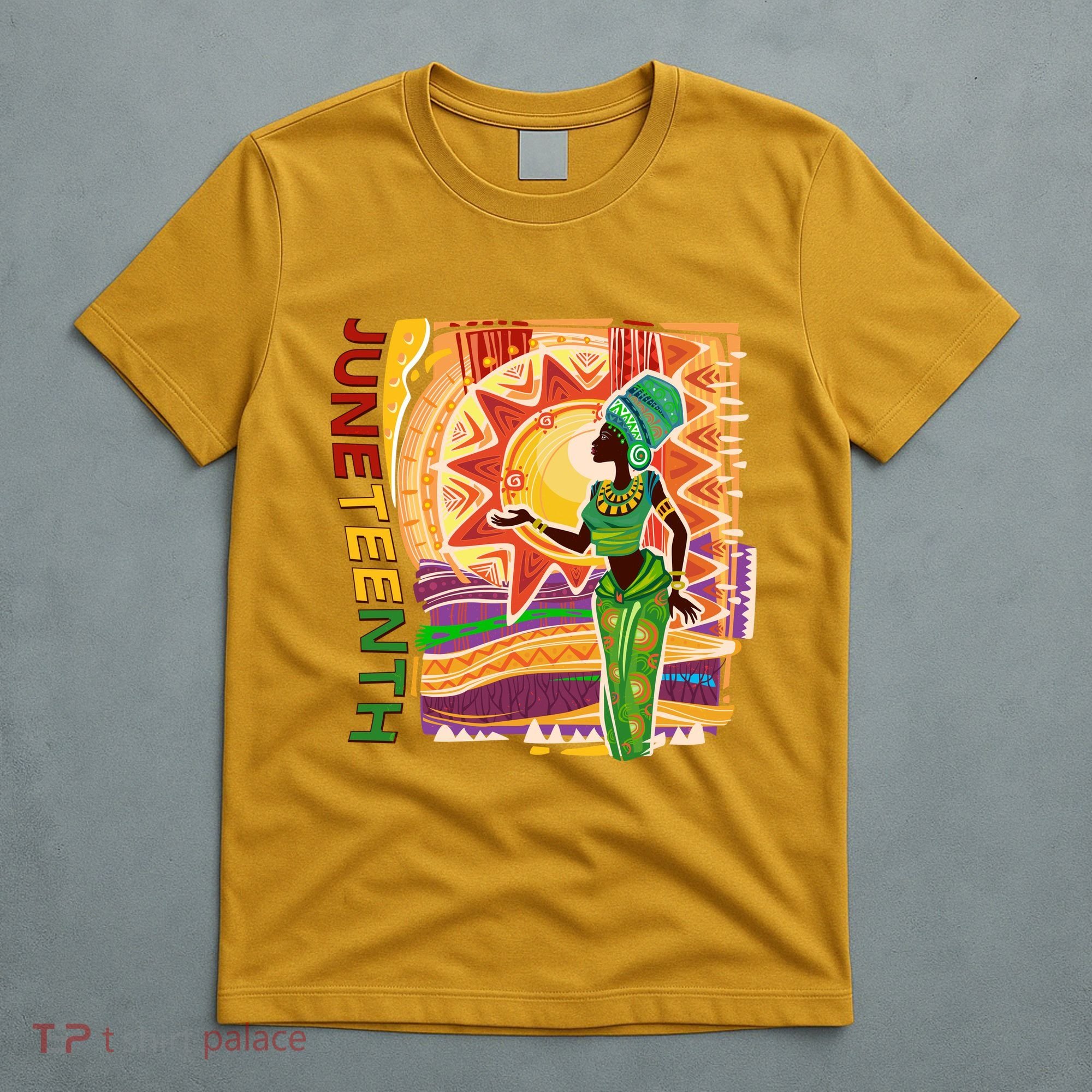 Juneteenth African American Woman African Patterns T-Shirt