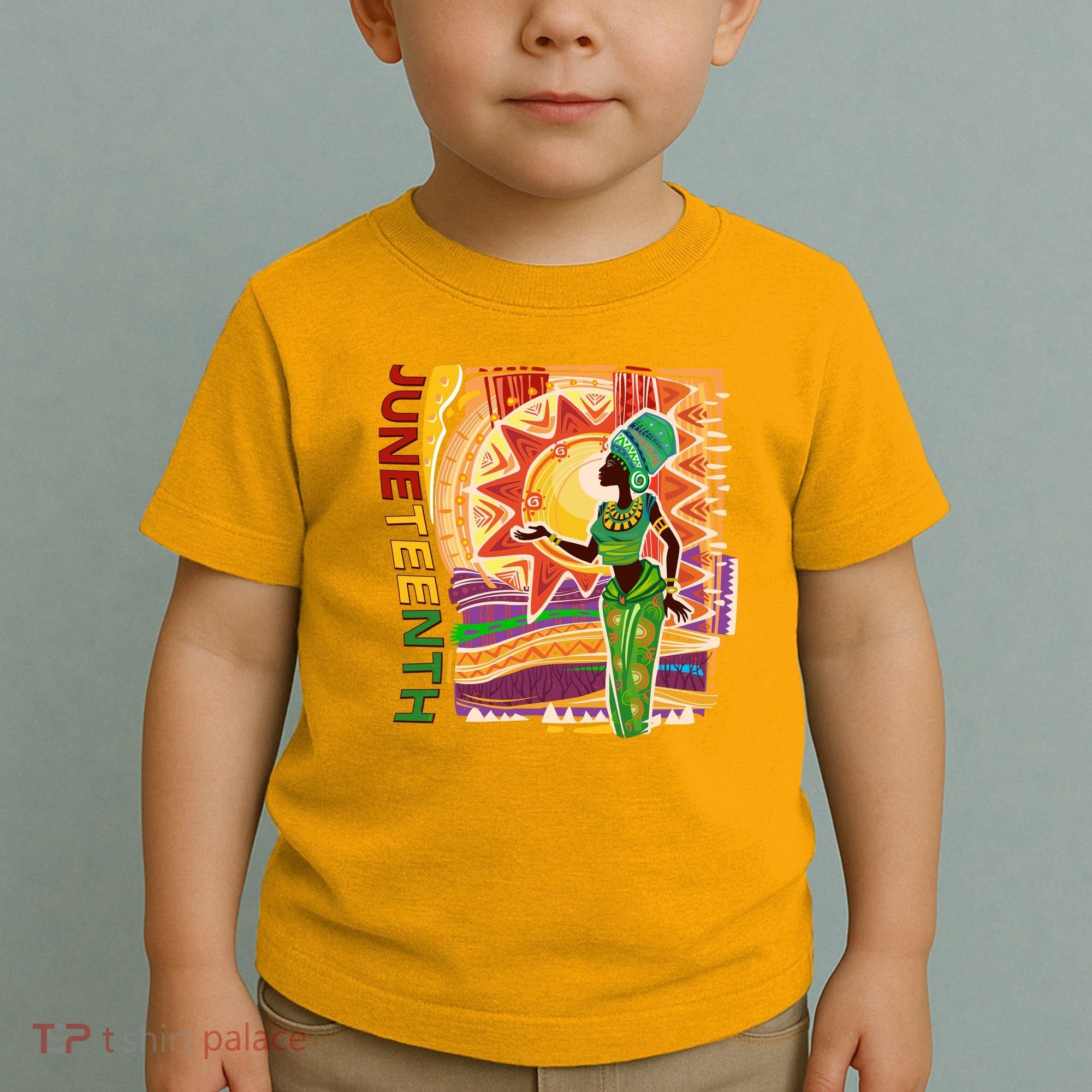 Juneteenth African American Woman African Patterns Toddler T-Shirt