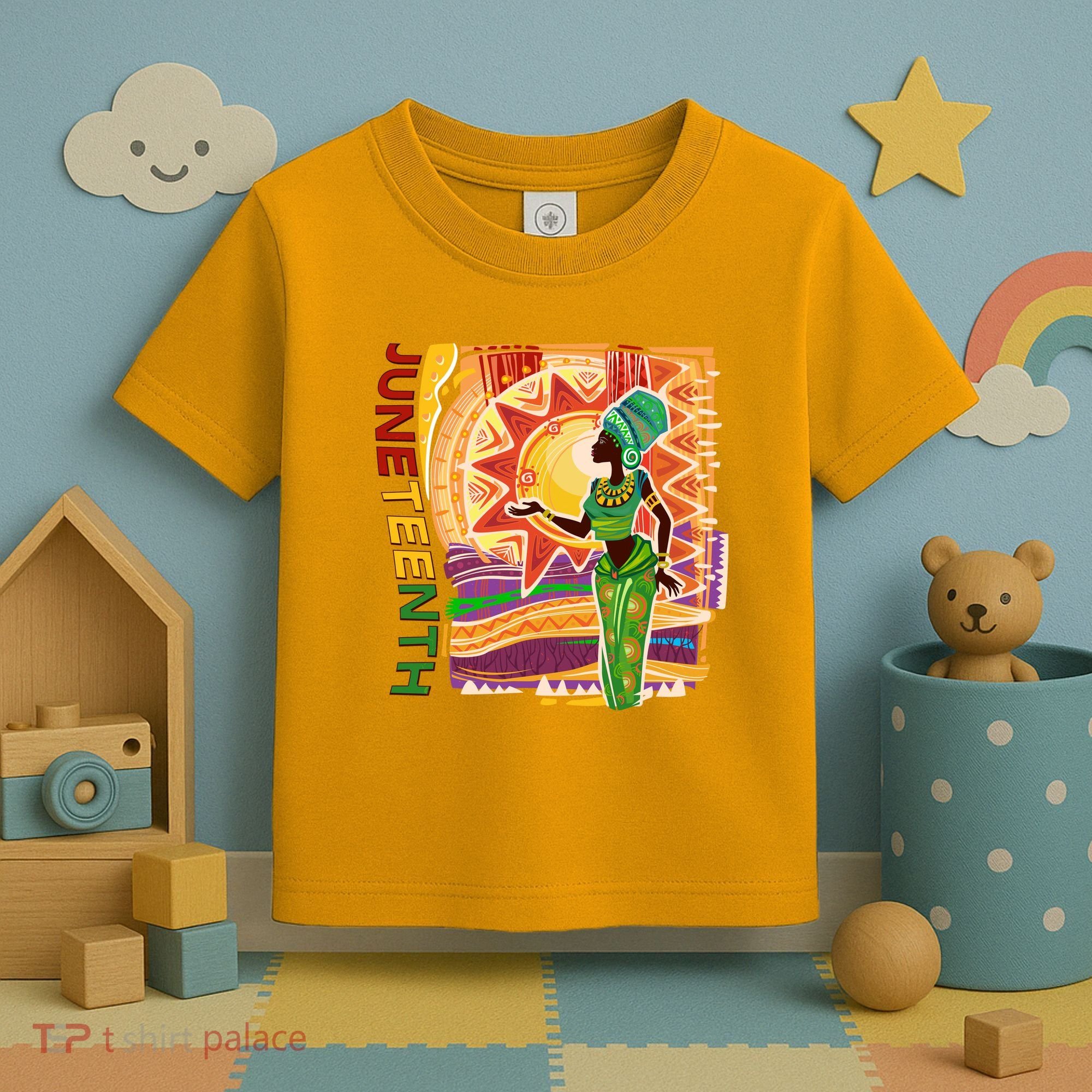 Juneteenth African American Woman African Patterns Toddler T-Shirt