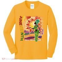 Juneteenth African American Woman African Patterns Kids Long Sleeve Shirt thumb 0