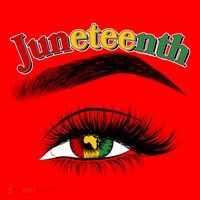 Juneteenth African American Woman Eye Santa Hat thumb 1