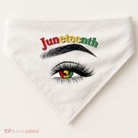 Juneteenth African American Woman Eye USA-Made Doggie Bandana thumb 0