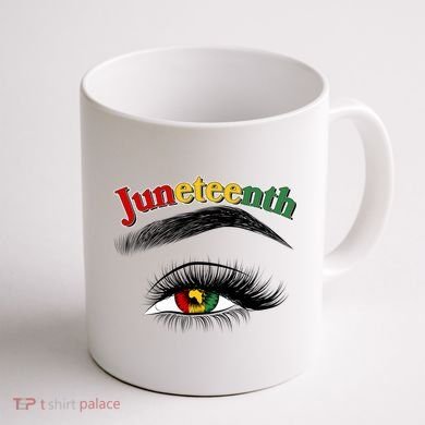 Juneteenth African American Woman Eye Coffee Mug back