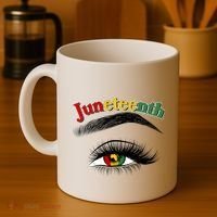 Juneteenth African American Woman Eye Coffee Mug thumb 4