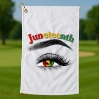 Juneteenth African American Woman Eye Golf Towel thumb 1