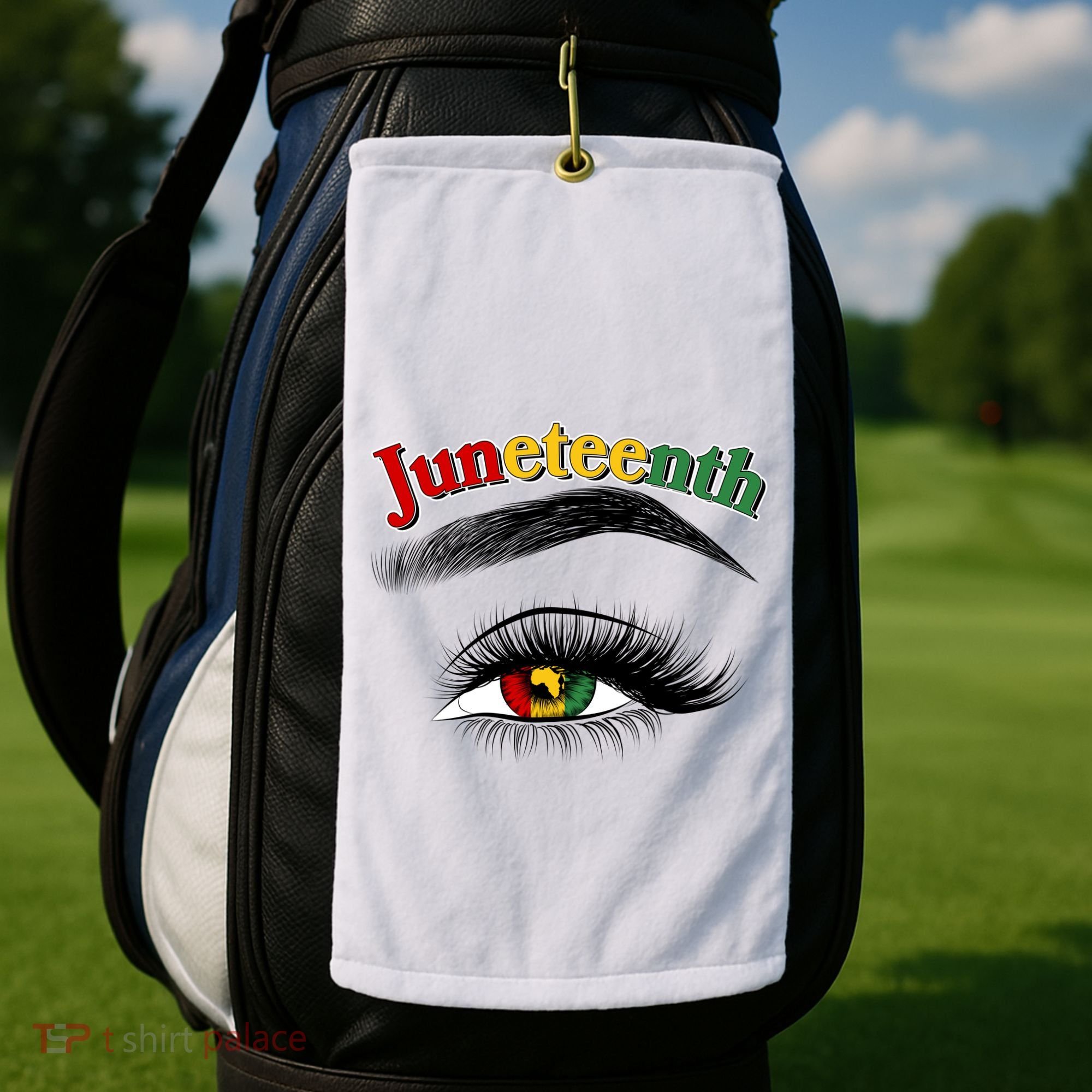 Juneteenth African American Woman Eye Golf Towel