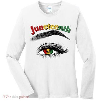 Juneteenth African American Woman Eye Women's Long Sleeve Shirt