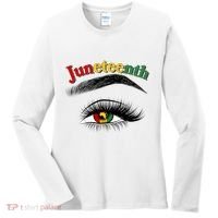 Juneteenth African American Woman Eye Women's Long Sleeve Shirt thumb 0