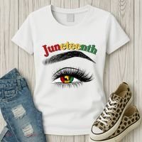 Juneteenth African American Woman Eye Women's T-Shirt thumb 3