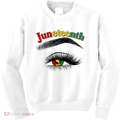 Juneteenth African American Woman Eye Kids Sweatshirt