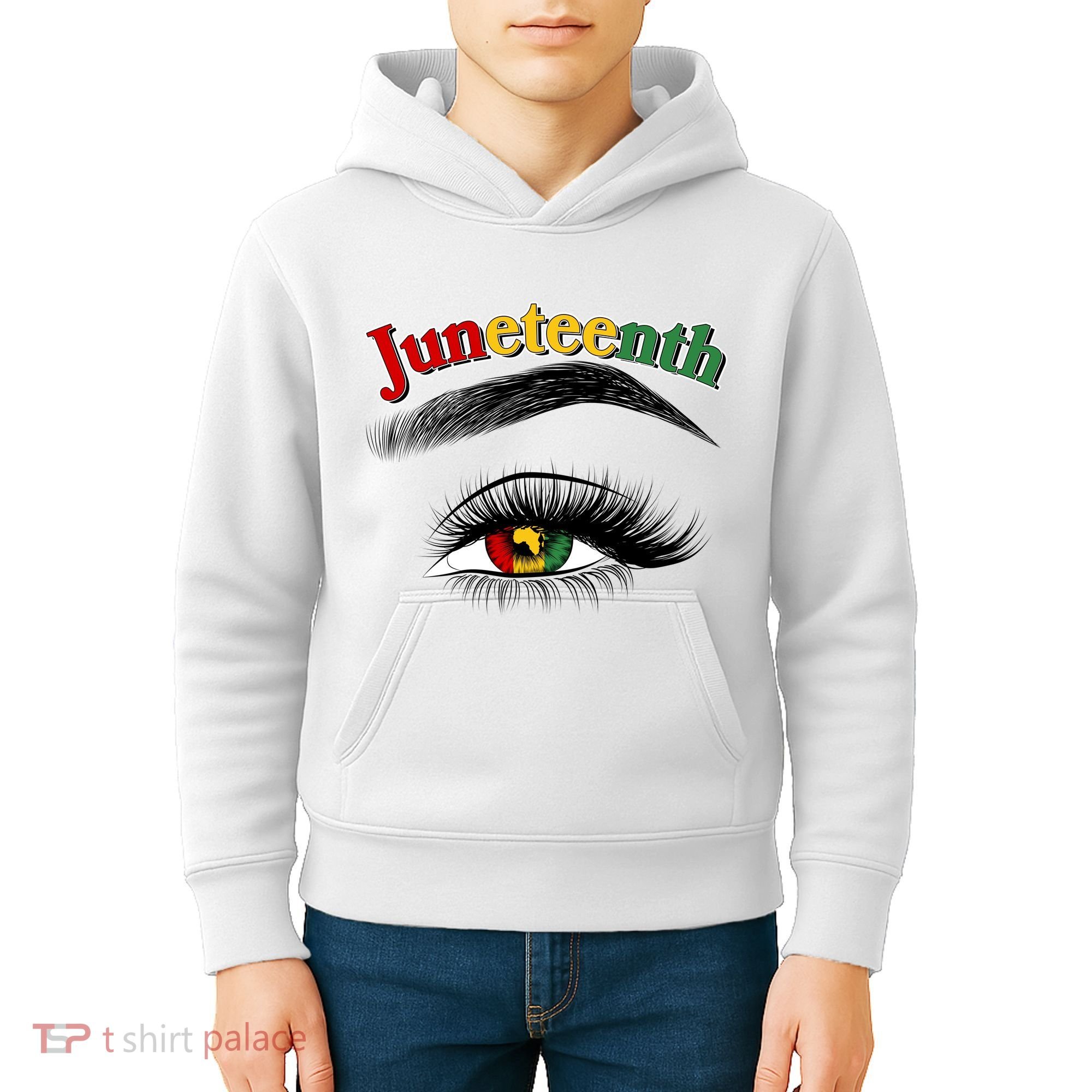 Juneteenth African American Woman Eye Kids Hoodie